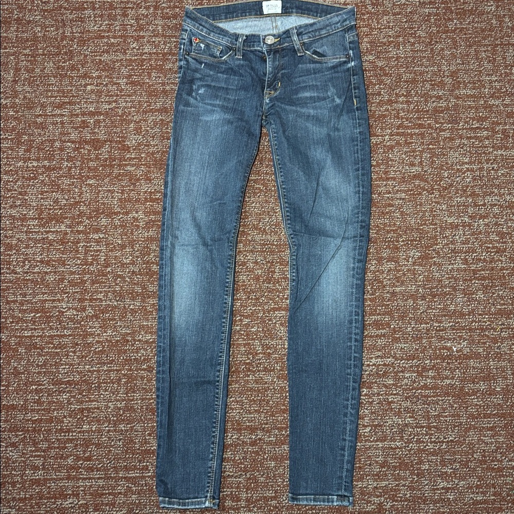 Hudson Krista super skinny stretch dark wash denim size 26 y2k whiskered